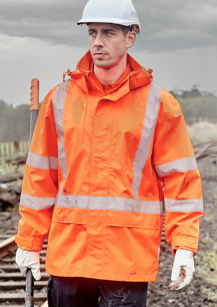 Mens Hi Vis X Back Ultralite Waterproof Jacket - Orange
