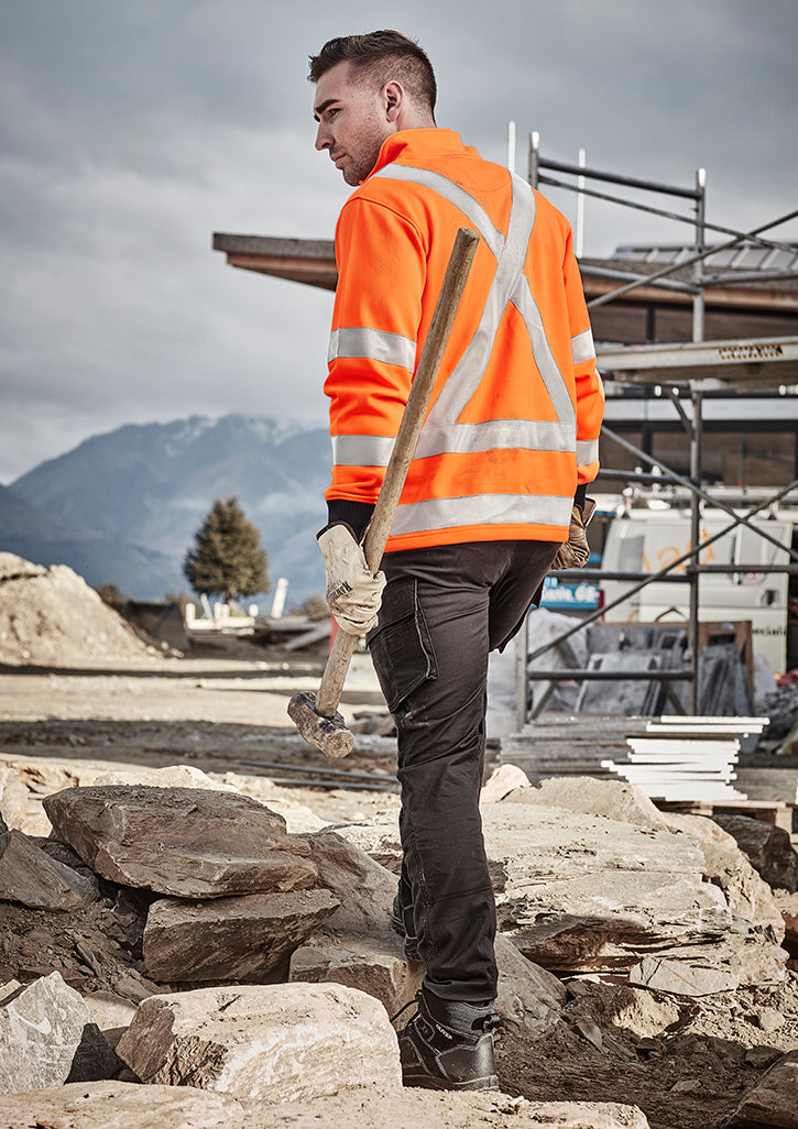 Unisex Hi Vis X Back Rail Jumper - Orange