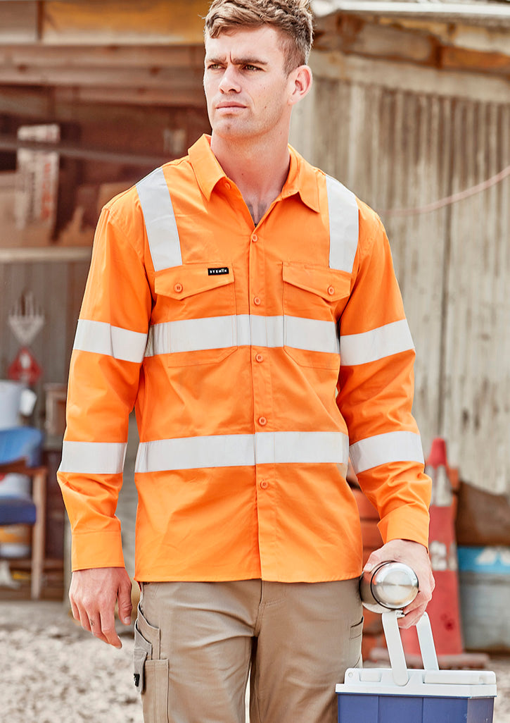 Mens Bio Motion VIC Rail Long Sleeve Shirt - Vic Rail Orange