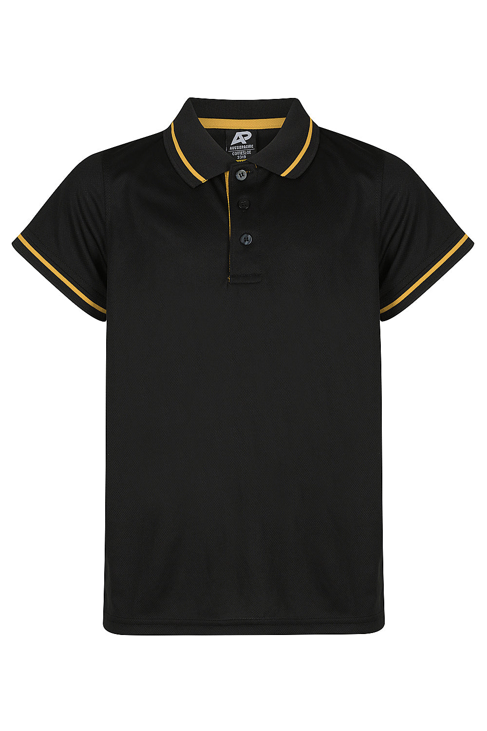COTTESLOE KIDS POLOS - V3319 - BLACK/GOLD