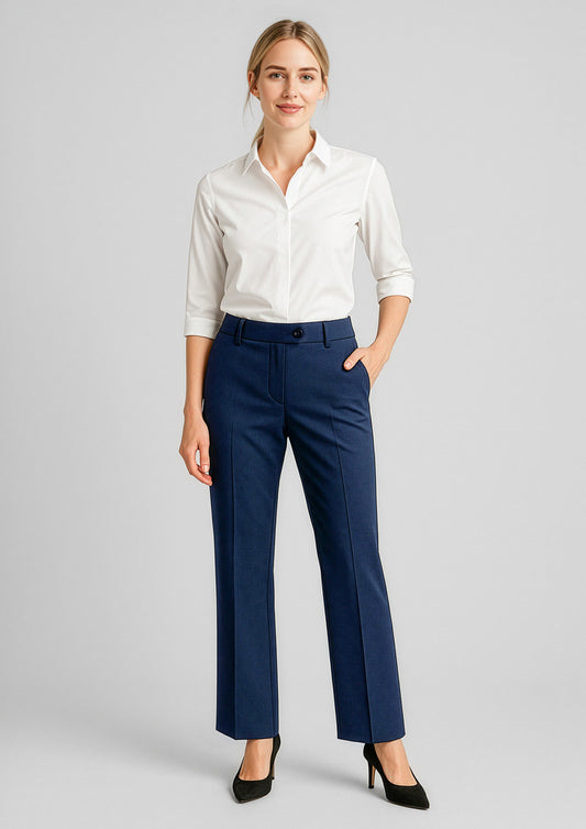 Womens Comfort Wool Stretch Adjustable Waist Pant - Navy