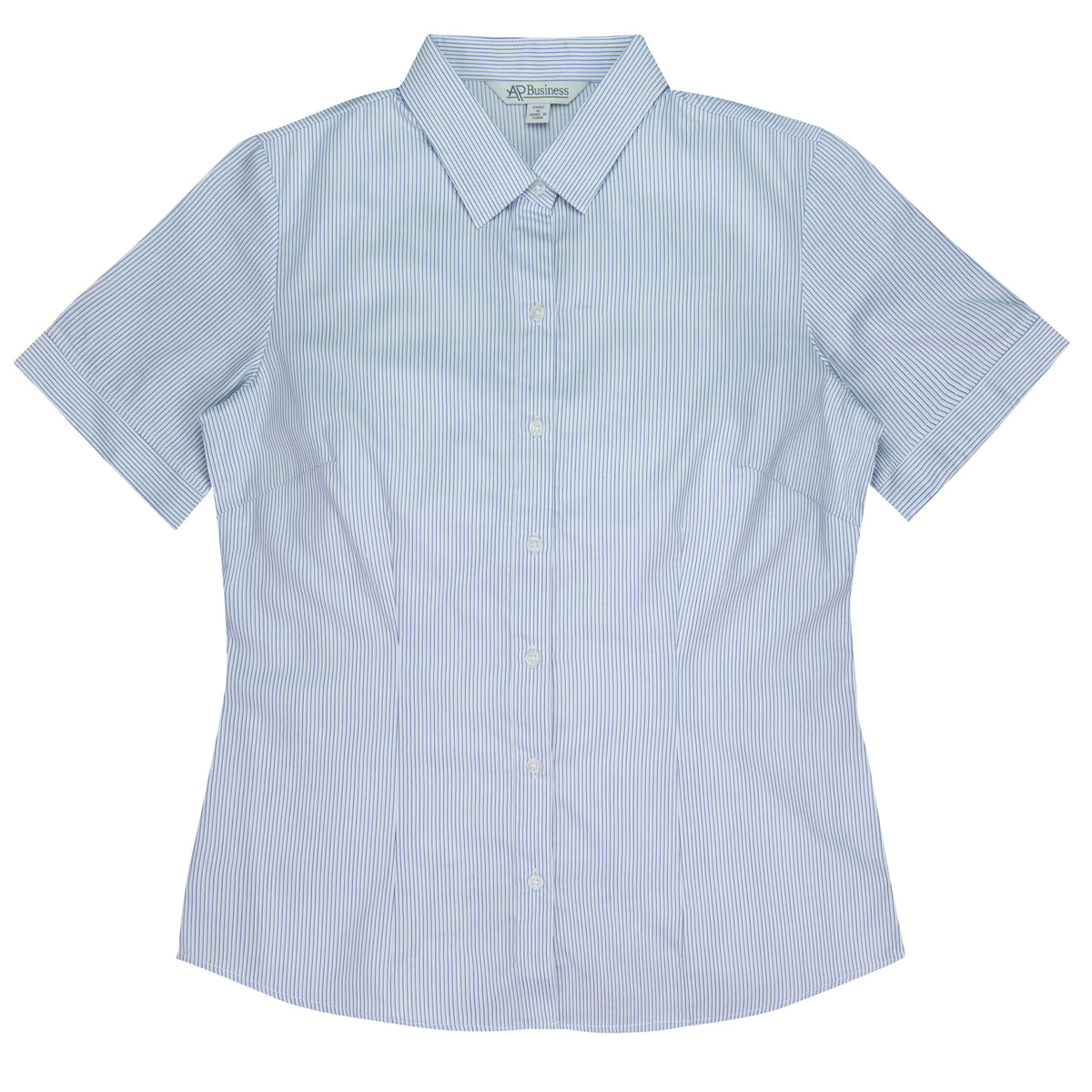 HENLEY LADY SHIRT SHORT SLEEVE RUNOUT - V2900S - WHITE/NAVY