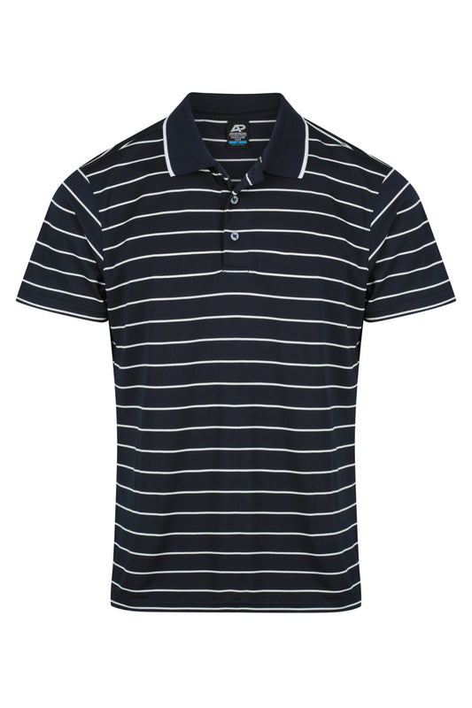 VAUCLUSE MENS POLOS RUNOUT - V1324 - NAVY/WHITE