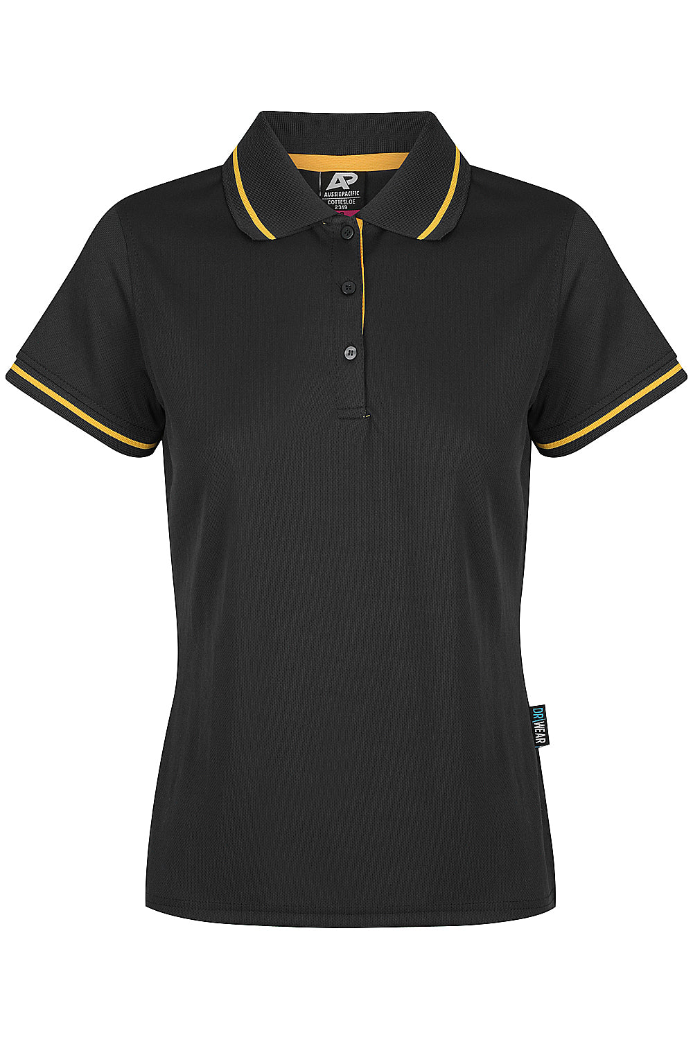 COTTESLOE LADY POLOS - V2319 - BLACK/GOLD