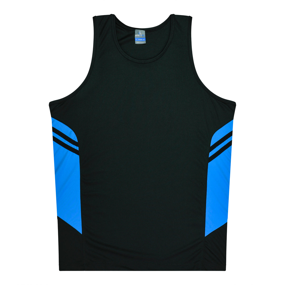 TASMAN KIDS SINGLETS - V3111 - BLACK/CYAN