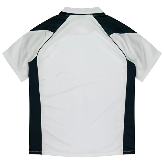 PREMIER KIDS POLOS - V3301 - WHITE/NAVY