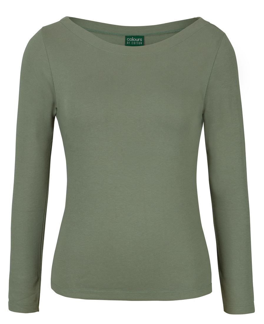 C of C LADIES L/S BOAT NECK TEE SAGE