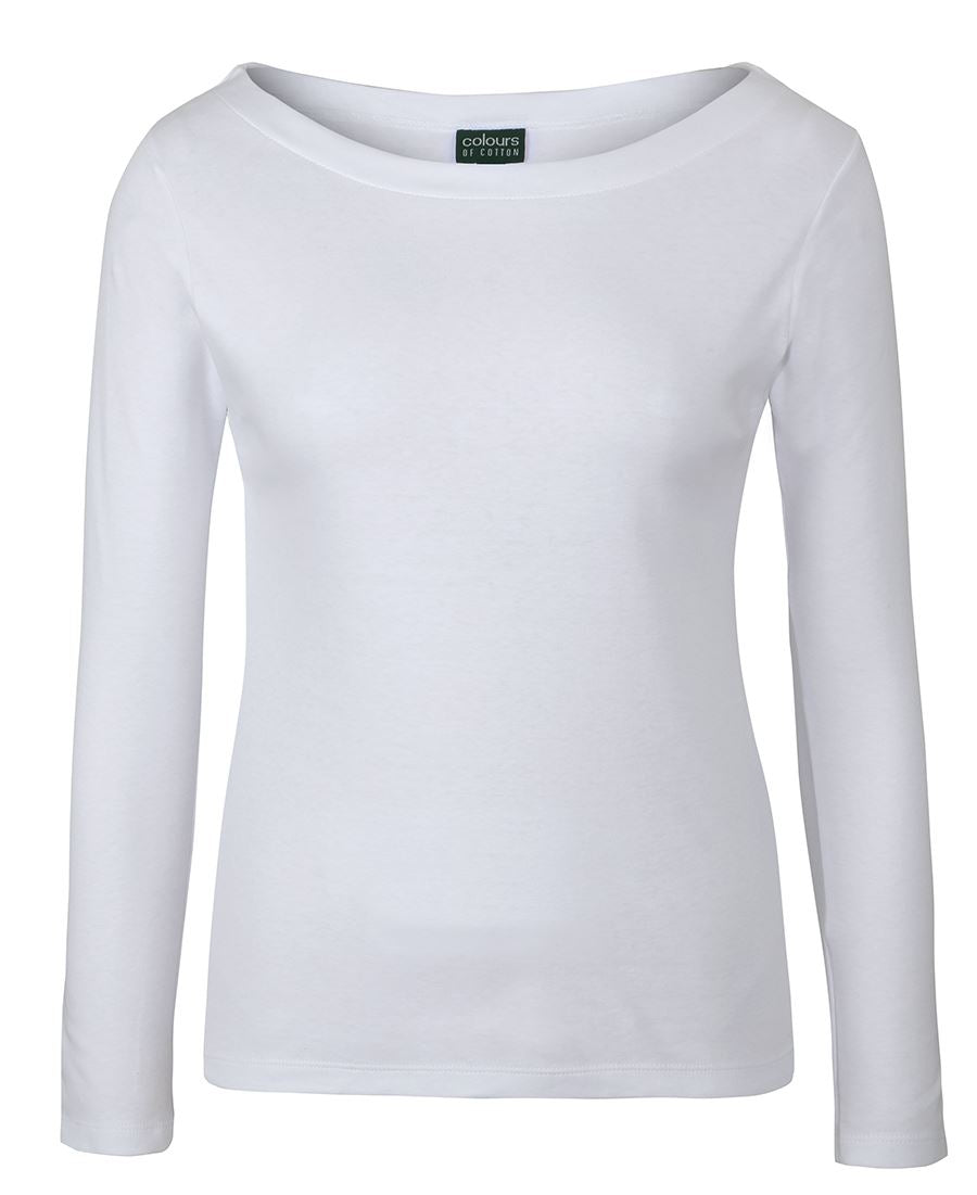 C of C LADIES L/S BOAT NECK TEE SAGE