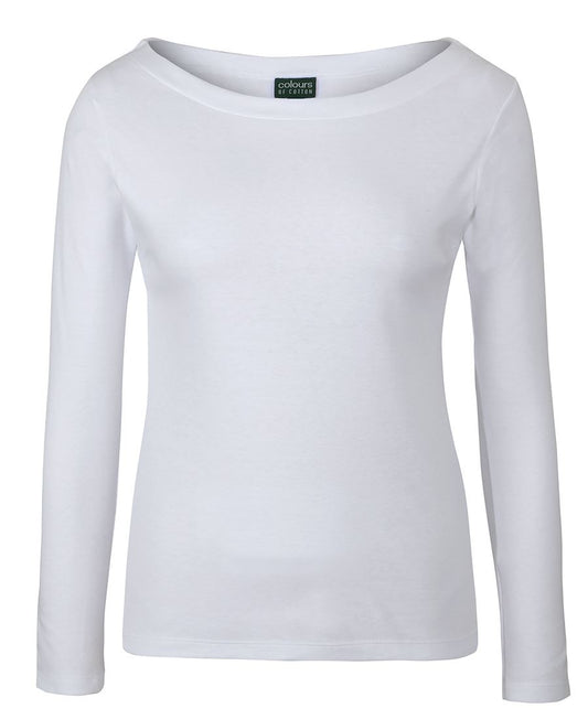 C of C LADIES L/S BOAT NECK TEE SAGE
