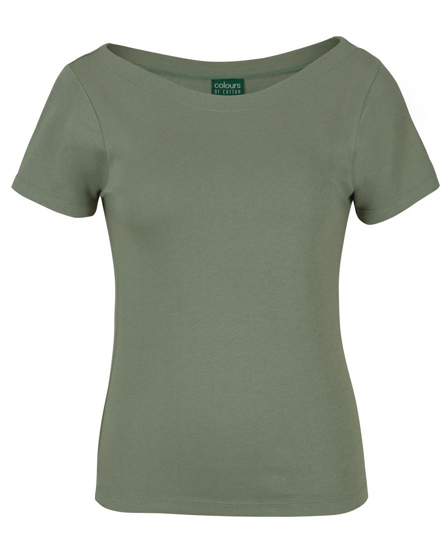 C of C LADIES S/S BOAT NECK TEE SAGE