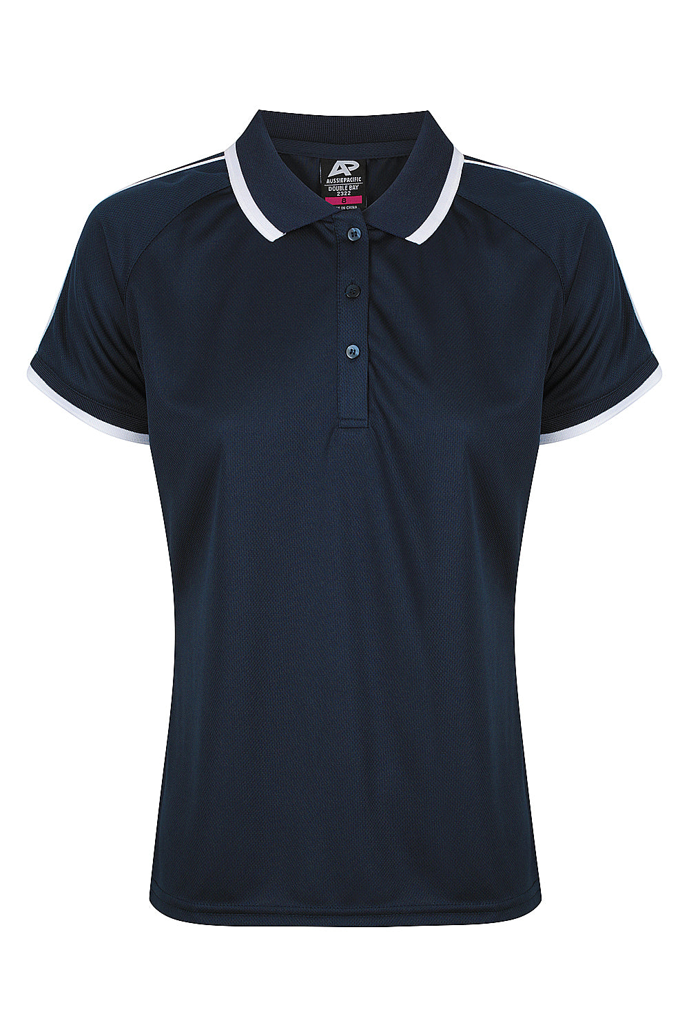 DOUBLE BAY LADY POLOS RUNOUT - V2322 - NAVY/WHITE