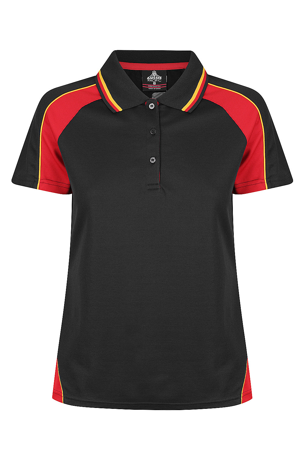 PANORAMA LADY POLOS - V2309 - BLACK/RED/GOLD