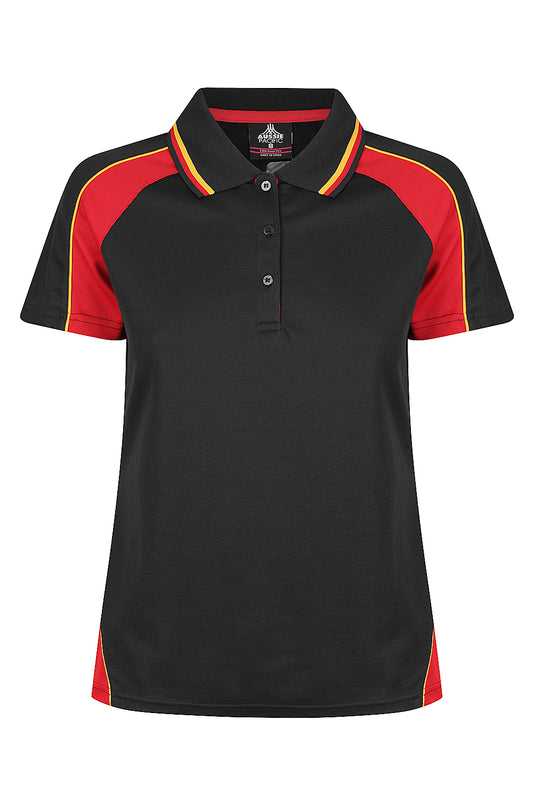 PANORAMA LADY POLOS - V2309 - BLACK/RED/GOLD