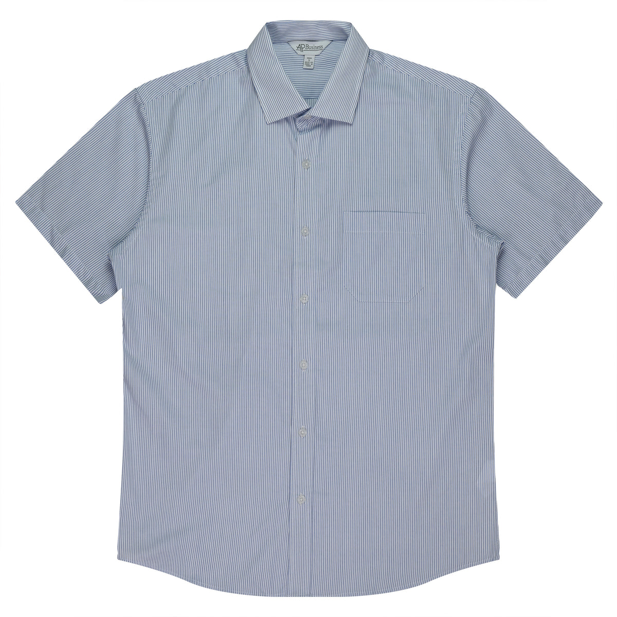 HENLEY MENS SHIRT SHORT SLEEVE RUNOUT - V1900S - WHITE/NAVY