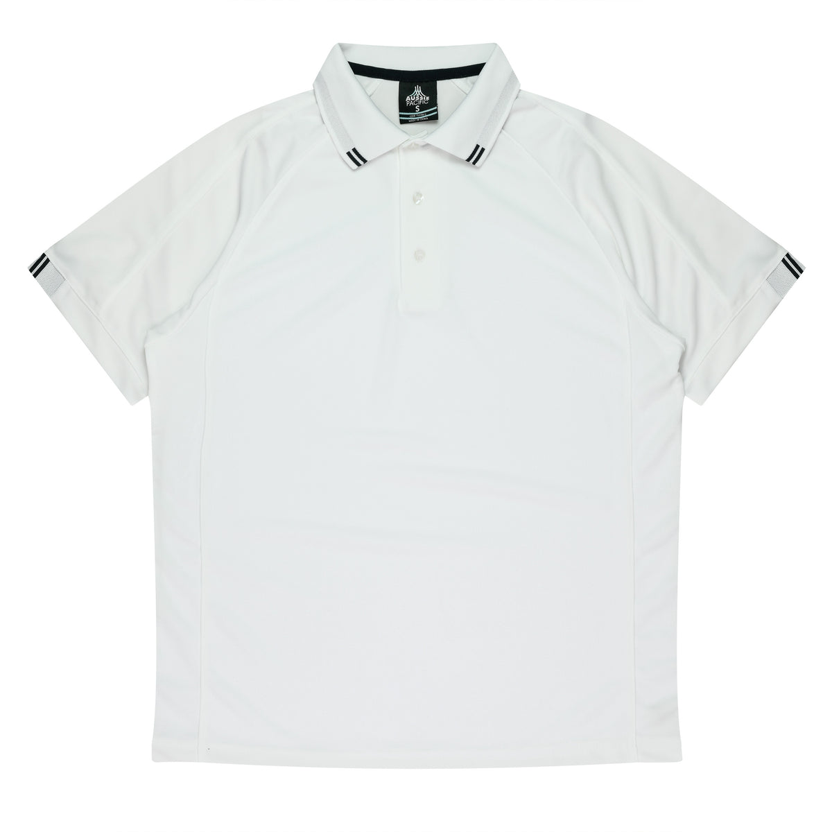 FLINDERS MENS POLOS - V1308 - WHITE/BLACK