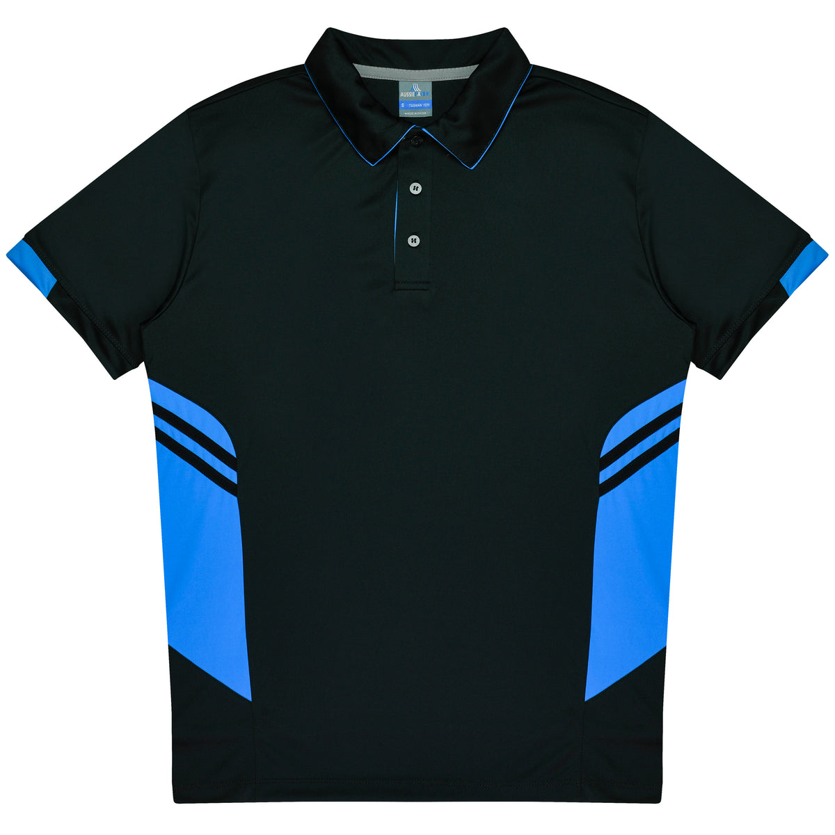 TASMAN KIDS POLOS - V3311 - BLACK/CYAN