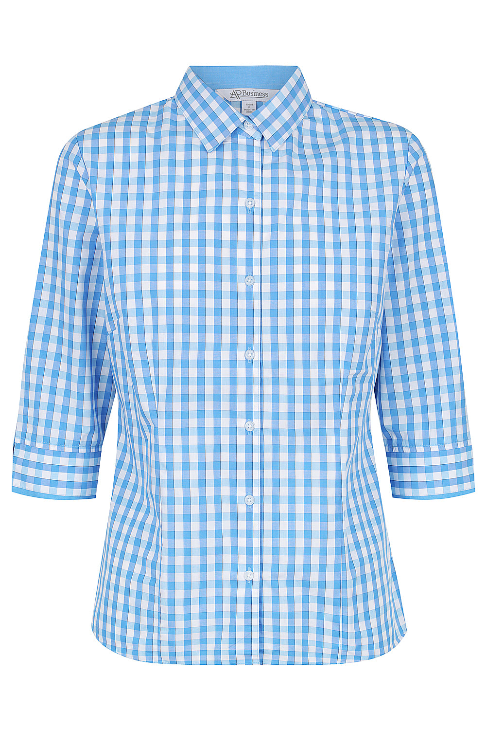 DEVONPORT LADY SHIRT 3/4 SLEEVE RUNOUT - V2908T - MID BLUE/SKY