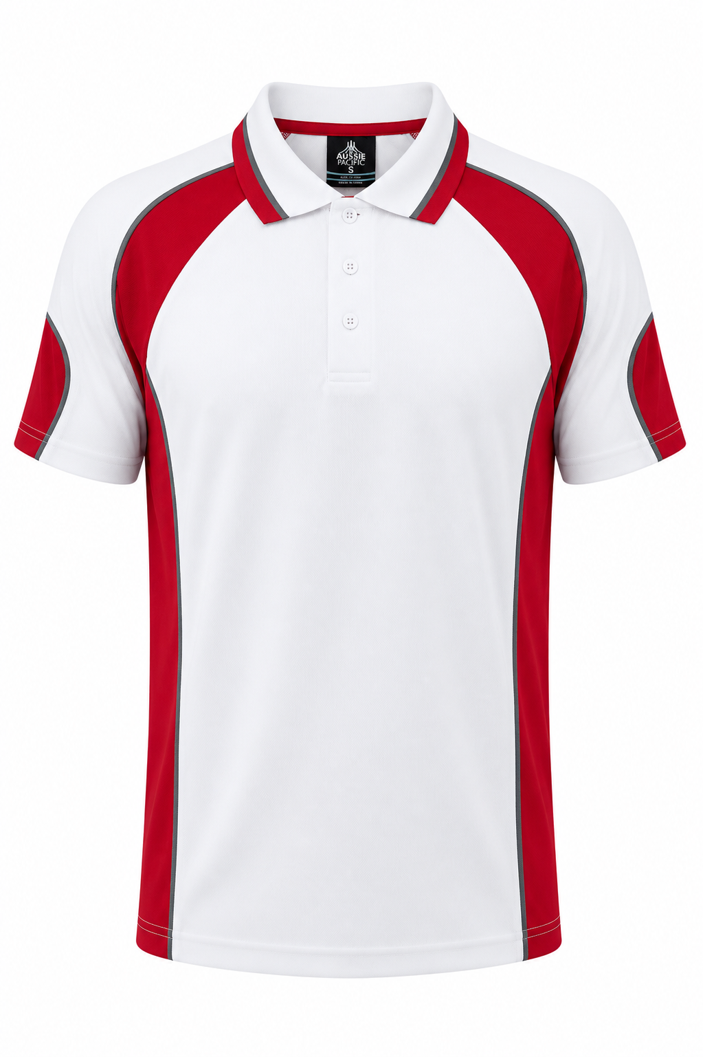 MURRAY MENS POLOS RUNOUT - V1300 - WHITE/RED
