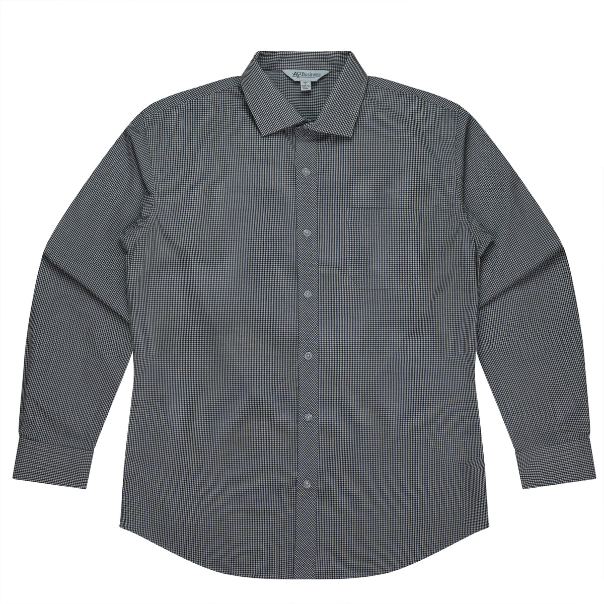 TOORAK MENS SHIRT LONG SLEEVE RUNOUT - V1901L - BLACK/WHITE