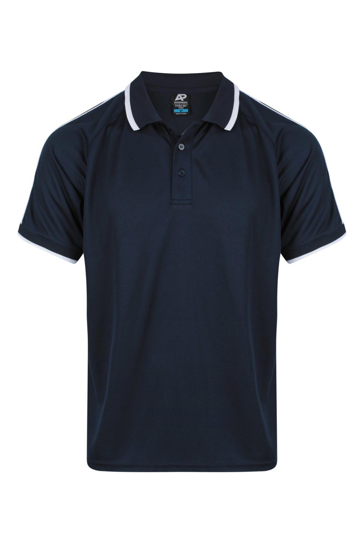 DOUBLE BAY MENS POLOS RUNOUT - V1322 - NAVY/WHITE