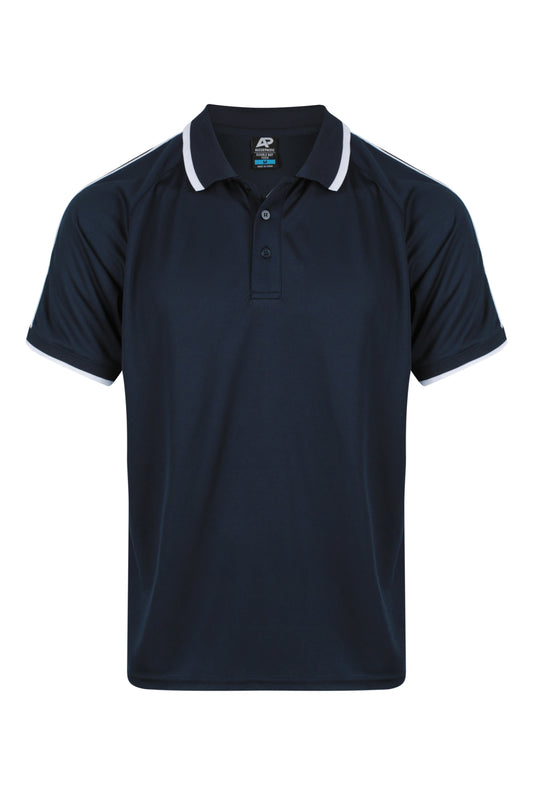 DOUBLE BAY MENS POLOS RUNOUT - V1322 - NAVY/WHITE