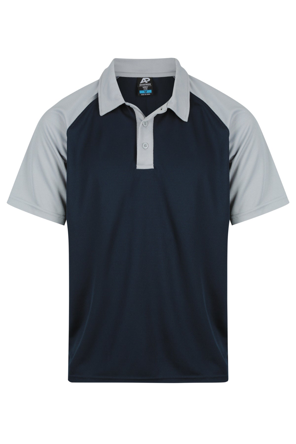 MANLY MENS POLOS RUNOUT - V1318 - NAVY/SILVER