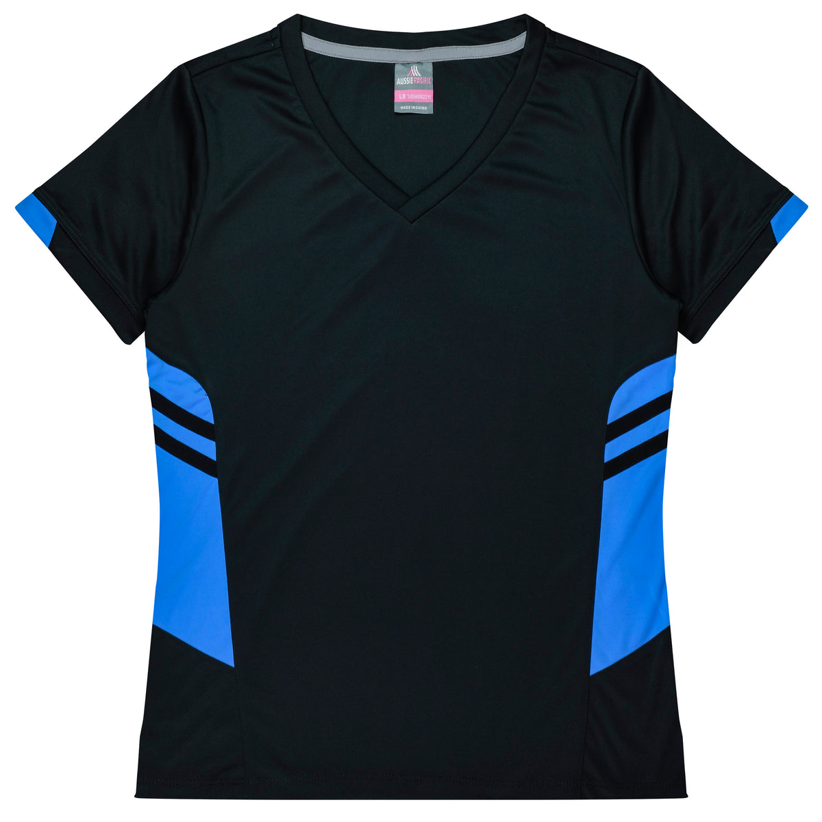 TASMAN LADY TEES - V2211 - BLACK/CYAN