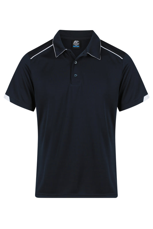 CURRUMBIN MENS POLOS - V1320 - NAVY/WHITE