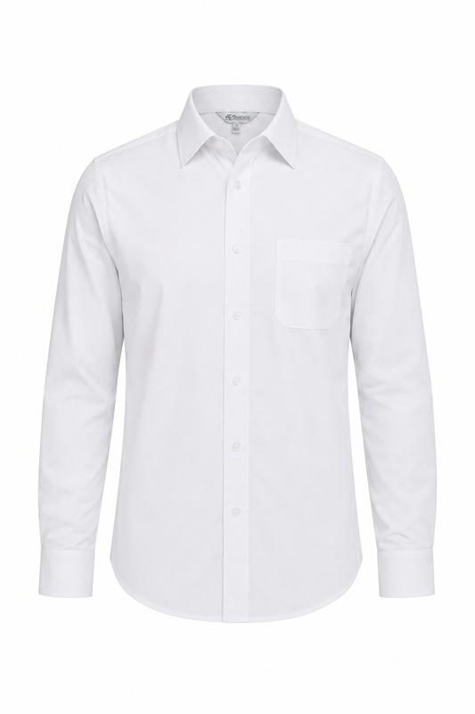KINGSWOOD MENS SHIRT LONG SLEEVE - V1910L - WHITE