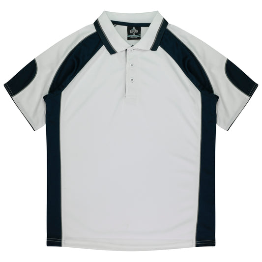 MURRAY KIDS POLOS - V3300 - WHITE/NAVY