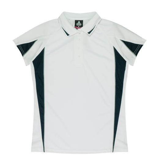 EUREKA LADY POLOS RUNOUT - V2304 - WHITE/NAVY