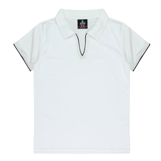 YARRA LADY POLOS - V2302 - WHITE/NAVY