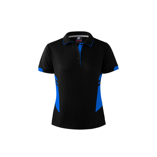 TASMAN LADY POLOS - V2311 - BLACK/CYAN