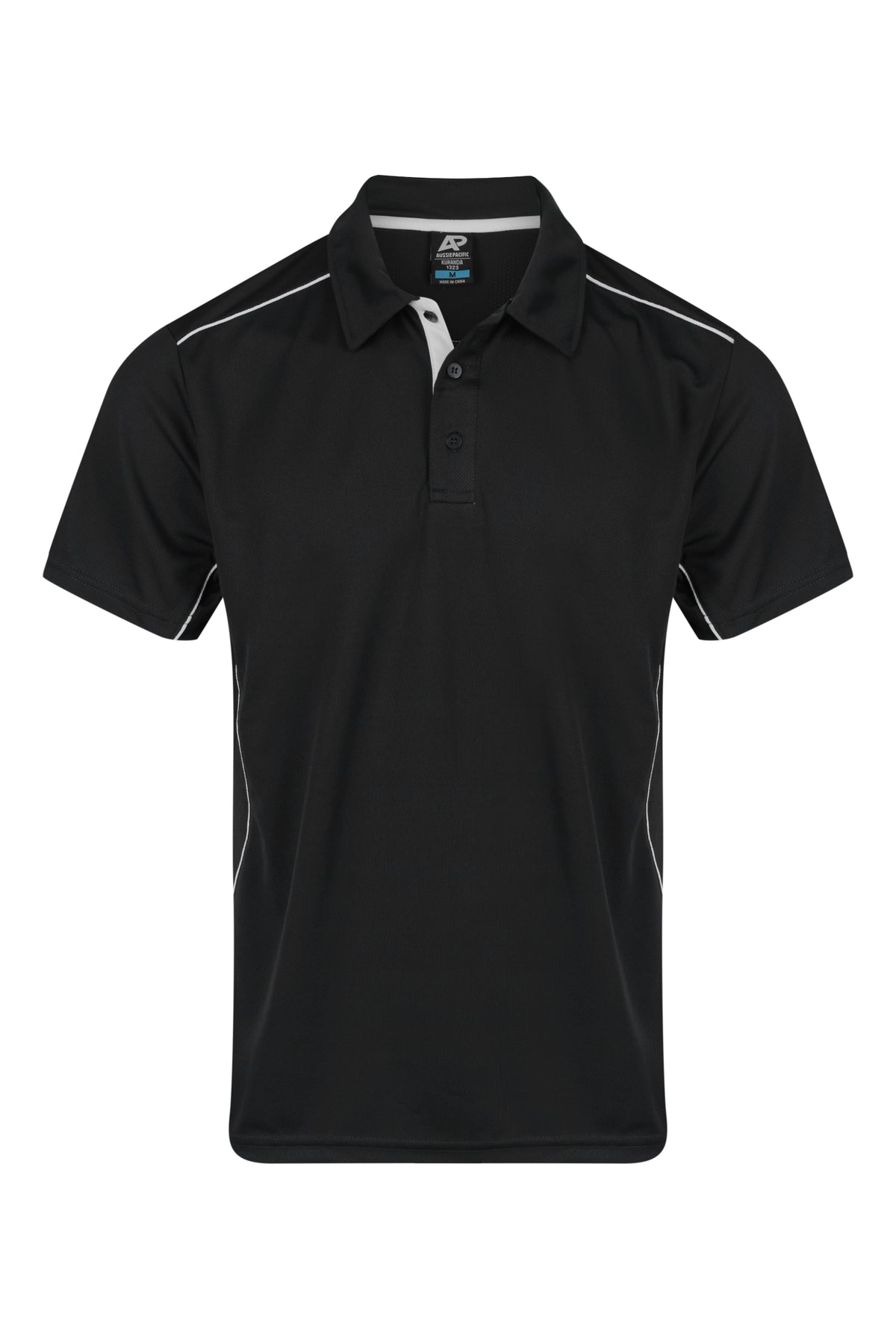 KURANDA MENS POLOS - V1323 - BLACK/WHITE