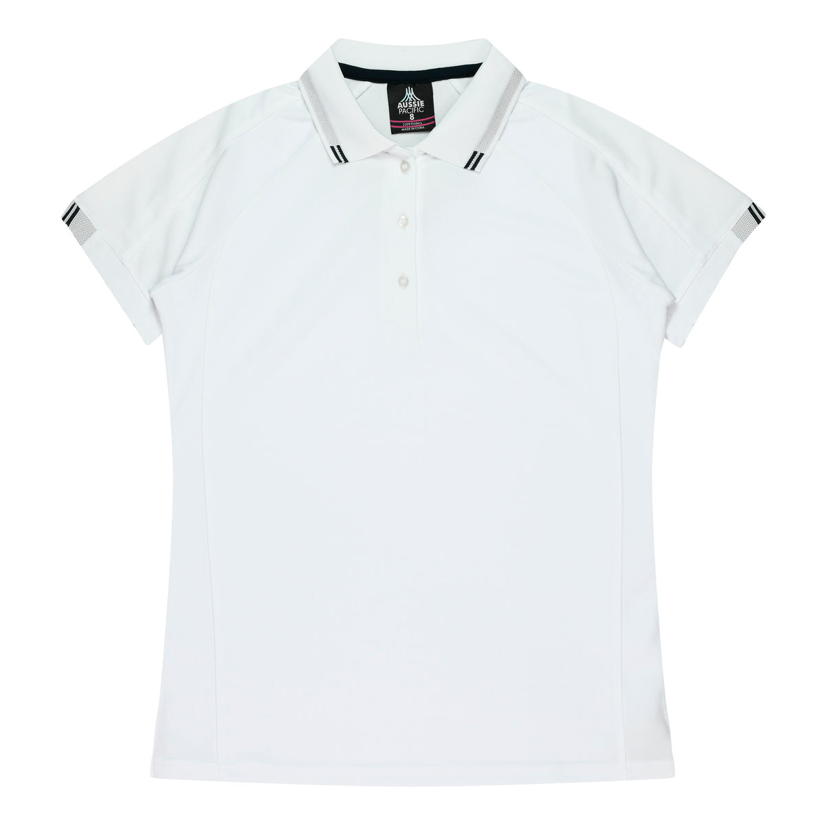 FLINDERS LADY POLOS - V2308 - WHITE/BLACK