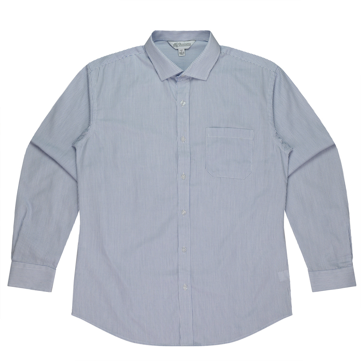 HENLEY MENS SHIRT LONG SLEEVE RUNOUT - V1900L - WHITE/NAVY