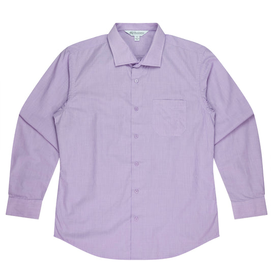 GRANGE MENS SHIRT LONG SLEEVE RUNOUT - V1902L - MAUVE