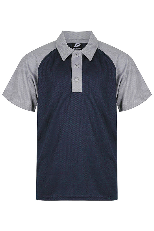 MANLY KIDS POLOS RUNOUT - V3318 - NAVY/SILVER