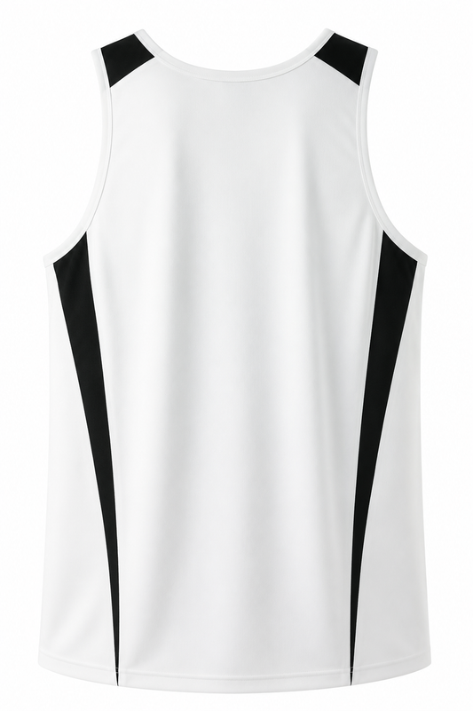 EUREKA MENS SINGLETS - V1104 - WHITE/BLACK