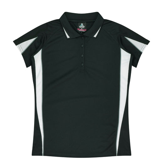 EUREKA LADY POLOS - V2304 - BLACK/WHITE