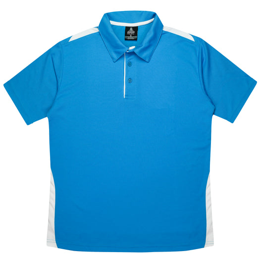 PATERSON KIDS POLOS - V3305 - PACIFIC BLUE/WHITE
