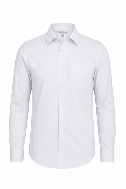 MOSMAN MENS SHIRT LONG SLEEVE - V1903L - WHITE