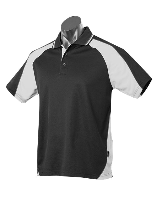 PANORAMA KIDS POLOS RUNOUT - V3309 - BLACK/WHITE/ASHE