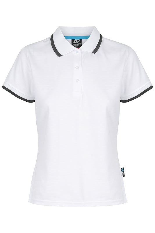 PORTSEA LADY POLOS - V2321 - WHITE/SLATE