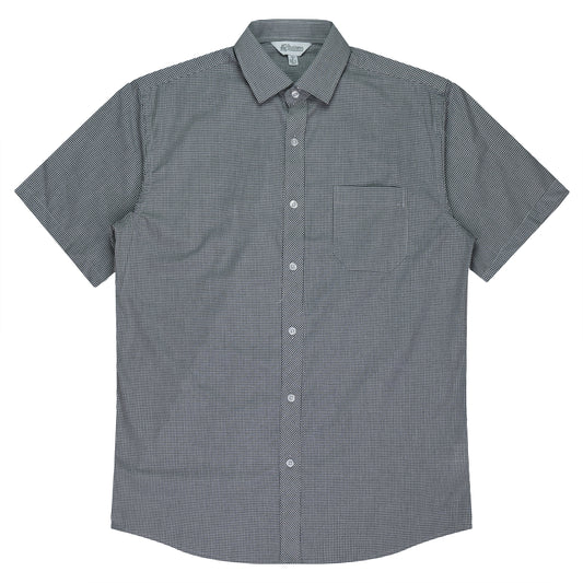 TOORAK MENS SHIRT SHORT SLEEVE RUNOUT - V1901S - BLACK/WHITE