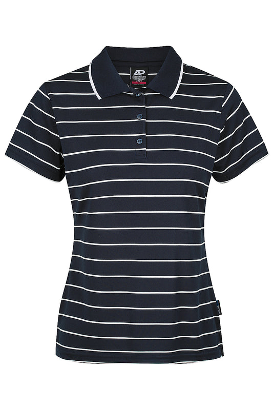 VAUCLUSE LADY POLOS RUNOUT - V2324 - NAVY/WHITE