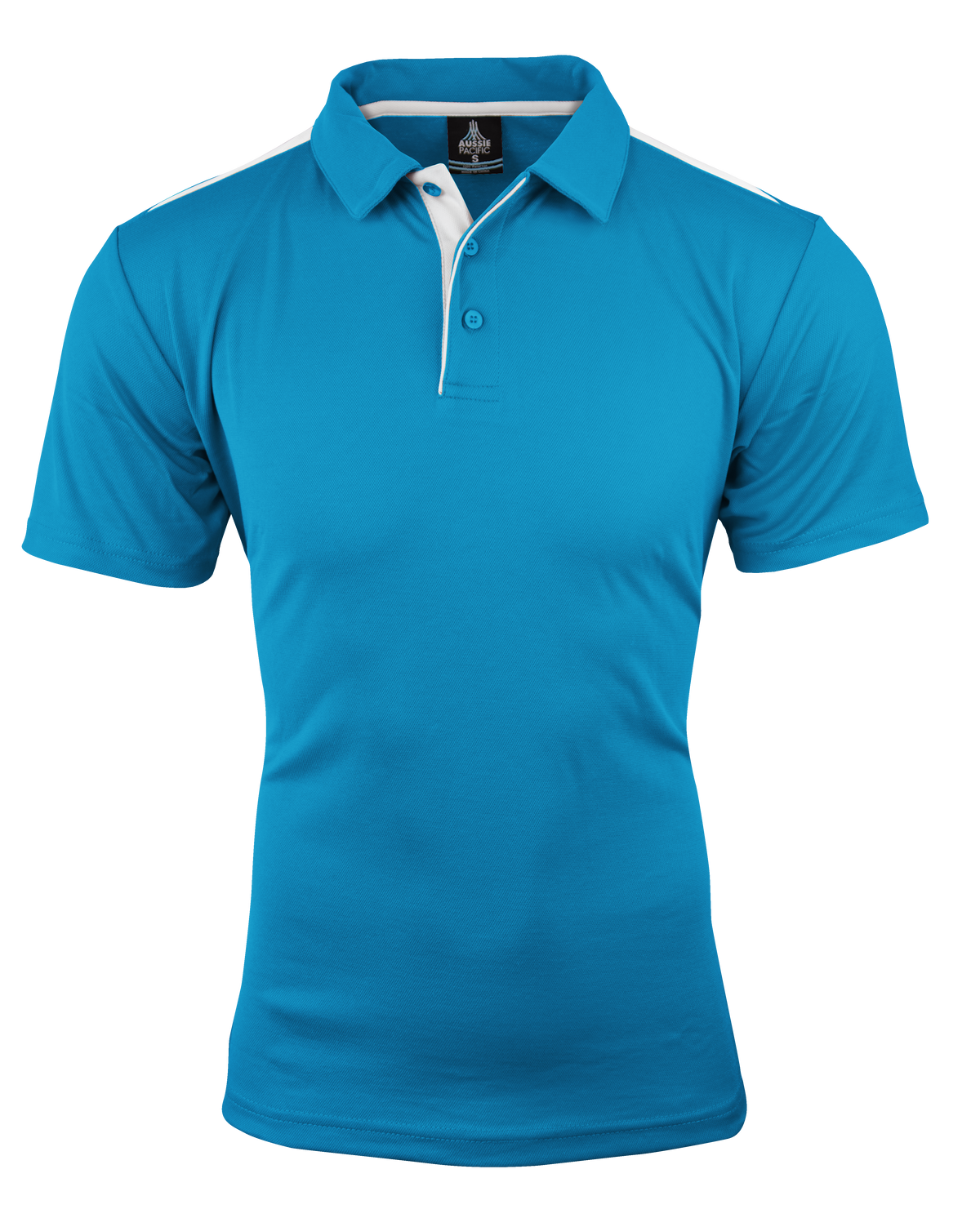 PATERSON MENS POLOS - V1305 - PACIFIC BLUE/WHITE