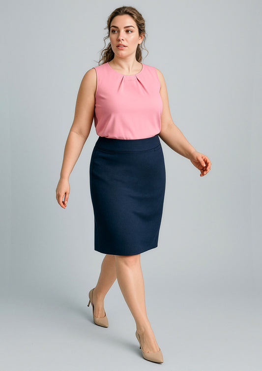 Womens Cool Stretch Relaxed Fit Lined Skirt - Navy