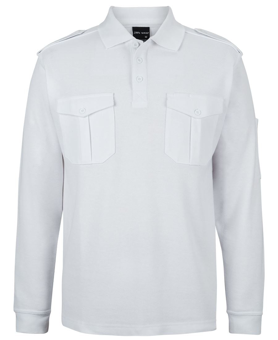 JB's L/S 250 EPAULETTE POLO BLACK