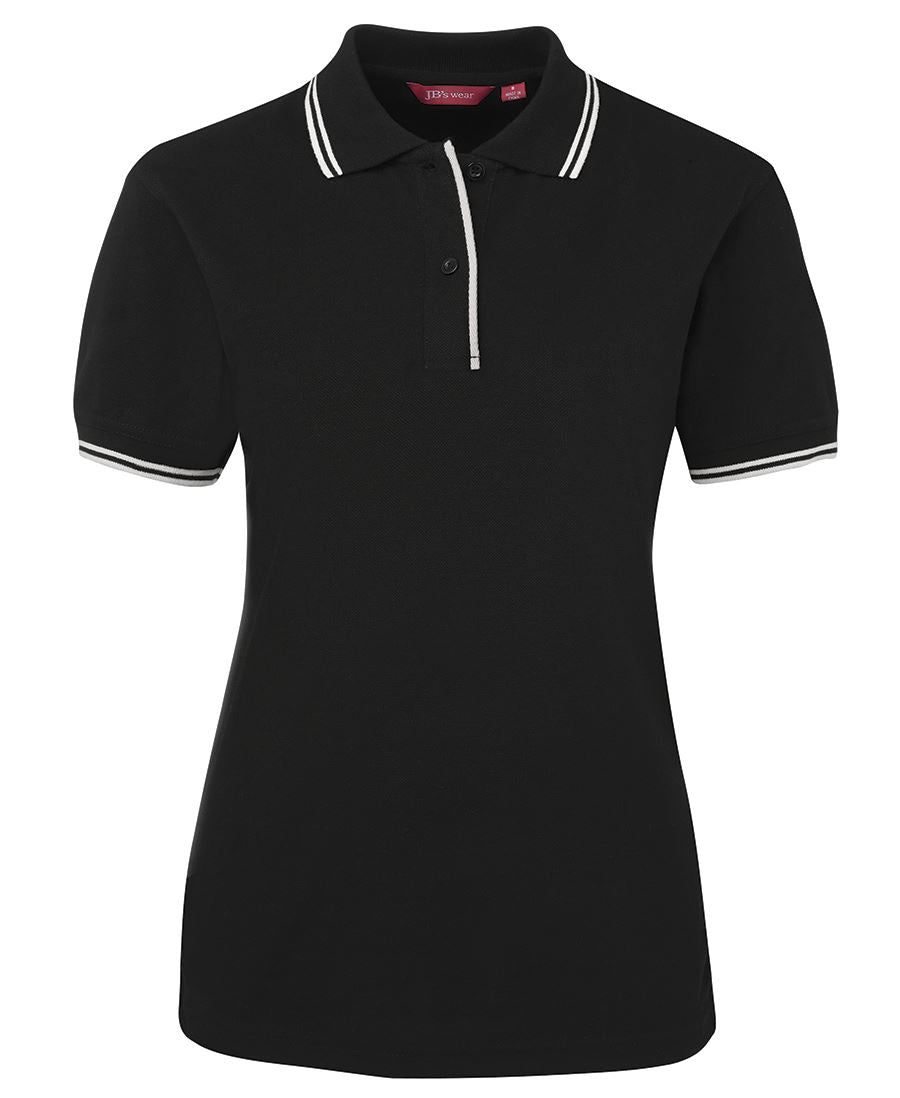 JB's LADIES CONTRAST POLO NAVY/WHITE